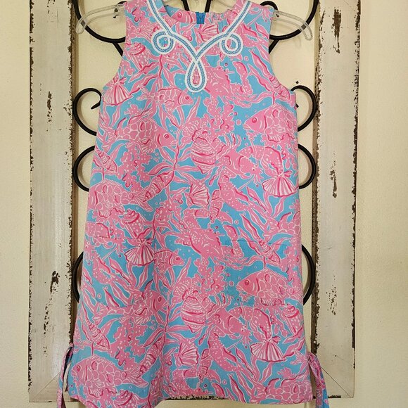 Lilly Pulitzer Other - Lilly Pulitzer Girls Pink and Blue Shift Dress size 12